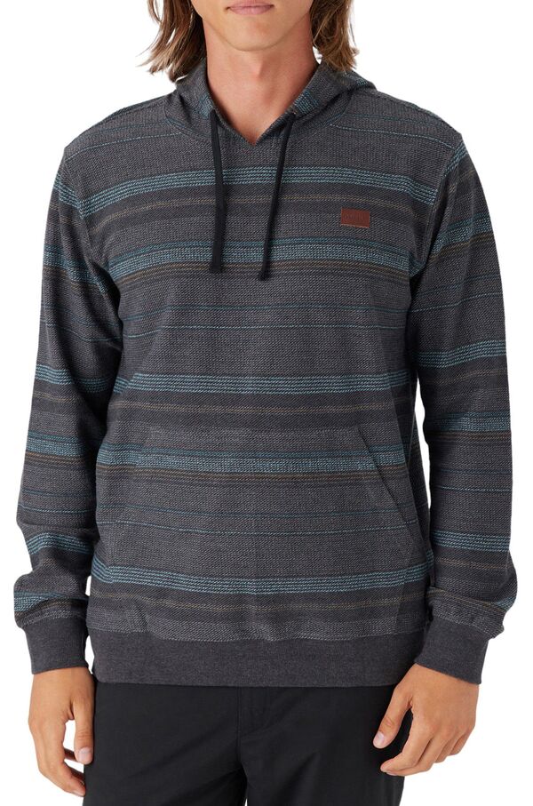 【送料無料】 オニール メンズ パーカー・スウェット アウター O'Neill Men's Bavaro Striped Pullover Hoodie Black