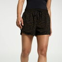 【送料無料】 キャリー レディース ハーフパンツ・ショーツ ボトムス CALIA Women's Drawstring Step Up Short Tortoise Print Black