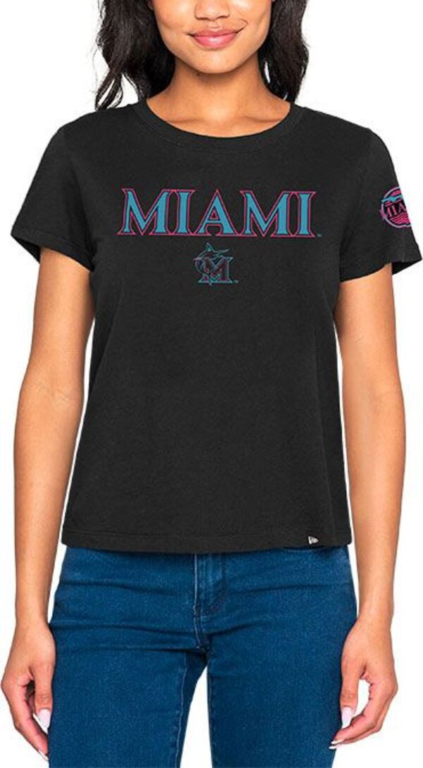 ReVida ŷԾŹ㤨̵֡ ˥塼 ǥ T ȥåץ New Era Women's Miami Marlins 2025 City Connect Logo Black T-ShirtפβǤʤ12,480ߤˤʤޤ
