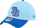 【送料無料】 ニューエラ レディース 帽子 アクセサリー New Era Adult Tampa Bay Rays Fourth of July 2025 Light Blue 39Thirty Stretch Fit Hat