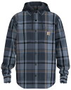 【送料無料】 カーハート メンズ ジャケット・ブルゾン アウター Carhartt Men's Hooded Flannel Shirt Jacket Navy