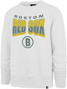 【送料無料】 フォーティーセブン レディース パーカー・スウェット アウター '47 Adult Boston Red Sox White Wash Headline Brush By Crewneck Sweatshirt