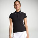 【送料無料】 キャリー レディース ポロシャツ トップス CALIA Women's Golf Rib Short Sleeve Polo Pure Black