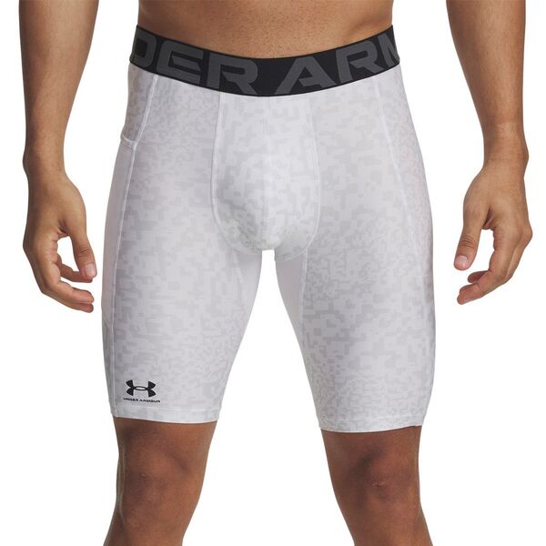 【送料無料】 アンダーアーマー メンズ ハーフパンツ・ショーツ ボトムス Under Armour Men's HeatGear Printed Long Compression Shorts White/Black