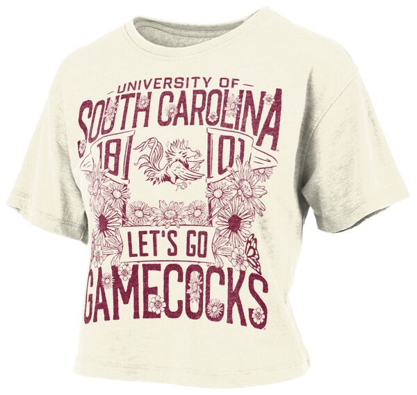 【送料無料】 プレスボックス レディース Tシャツ トップス Pressbox Women's South Carolina Gamecocks Ivory Jasmine T-Shirt