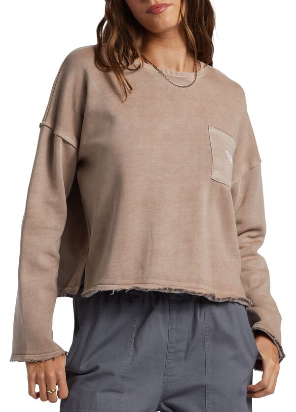 【送料無料】 ロキシー レディース パーカー・スウェット アウター Roxy Women's Doheny Crew Neck Sweatshirt Root Brown