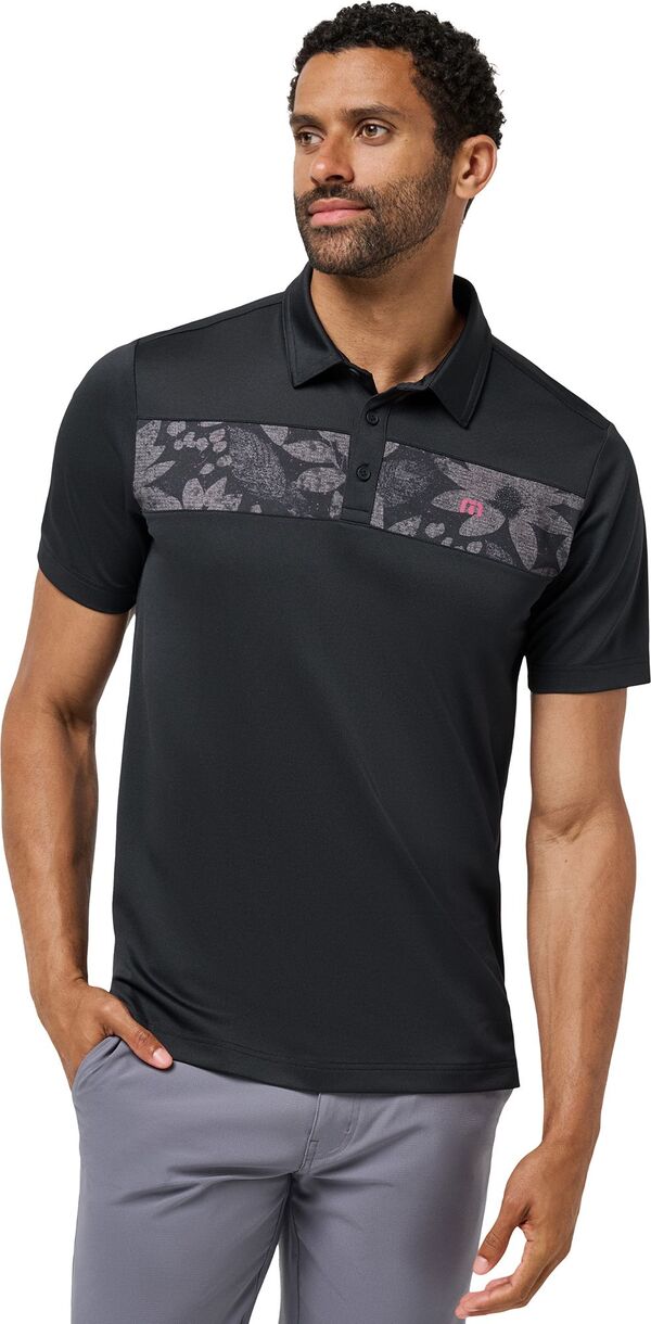 トラビスマヒュー メンズ トップス ポロシャツ TravisMathew Men's Good Chestripe Golf Polo Black ブラック