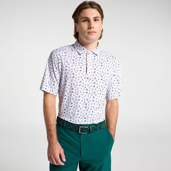 ウォルターヘーゲン メンズ トップス ポロシャツ プリント Walter Hagen Men's Performance 11 Holiday Print Golf Polo The 12 Dogs Of Christmas