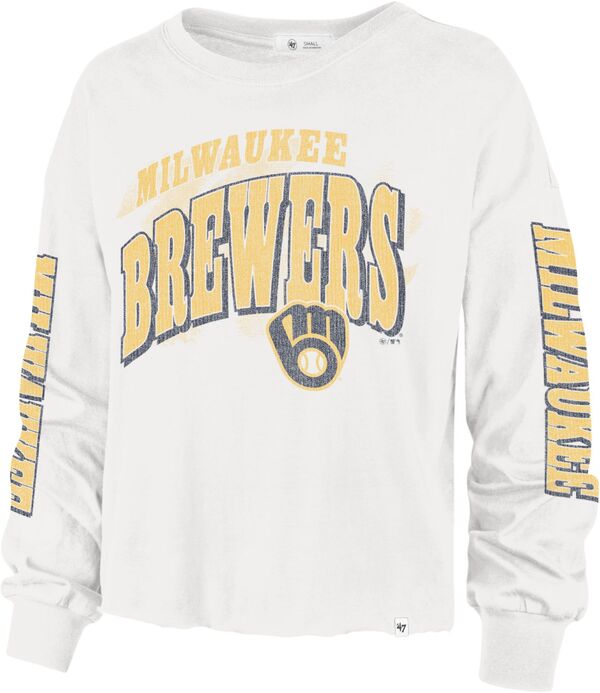 【送料無料】 フォーティーセブン レディース Tシャツ トップス '47 Women's Milwaukee Brewers Cream ..