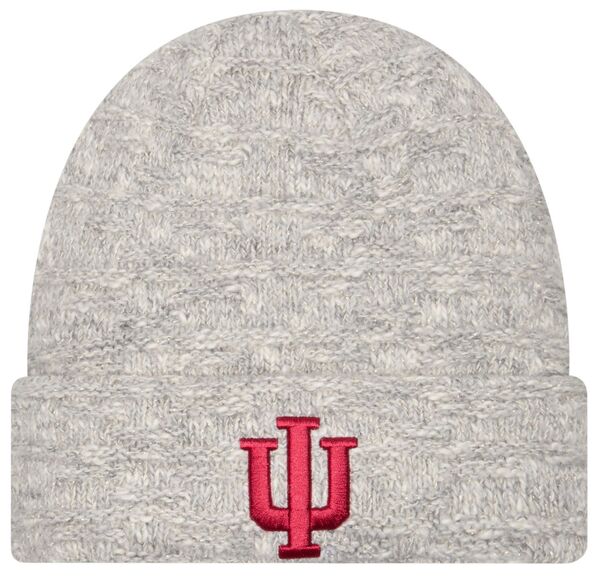 【送料無料】 ニューエラ レディース 帽子 ニットキャップ アクセサリー New Era Women's Indiana Hoosiers Grey Metallic Cuffed Knit Beanie(4)