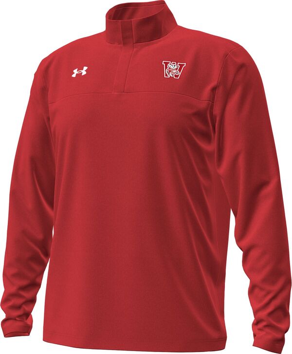 楽天ReVida 楽天市場店アンダーアーマー メンズ アウター ジャケット・ブルゾン Under Armour Men's Wisconsin Badgers Red Special Game T2G Blocked Quarter-Zip Jacket レッド