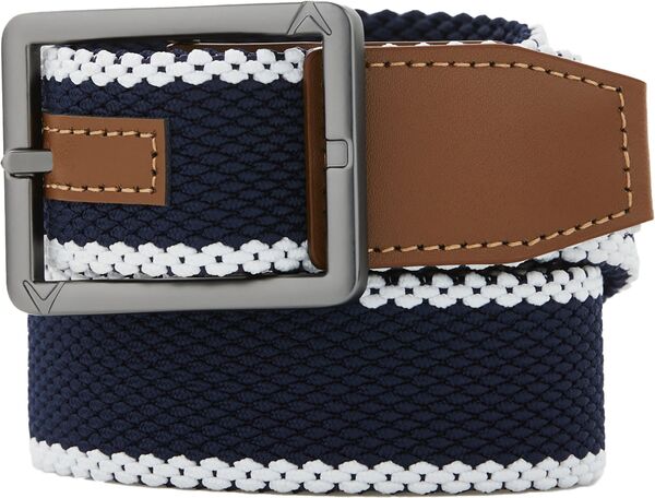 【送料無料】 キャラウェイ メンズ ベルト アクセサリー Callaway Men's Striped Stretch Golf Belt Bright White