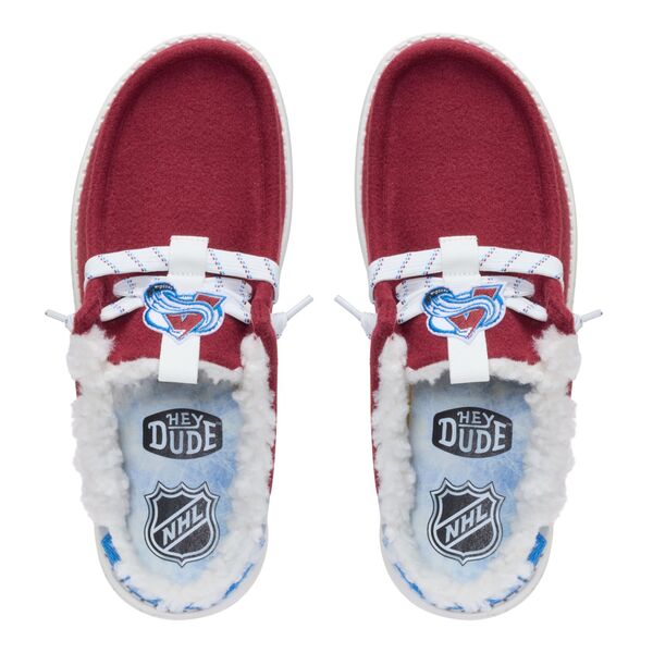 ヘイデュード メンズ シューズ スニーカー Hey Dude Men's Wally Slip NHL Avalanche Shoe Burgundy/Blue ブルー