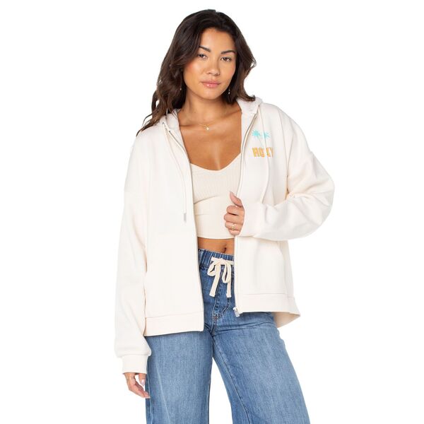 ロキシー レディース アウター パーカー・スウェット Roxy Women's Evening Lineup Full-Zip Hoodie White ホワイト