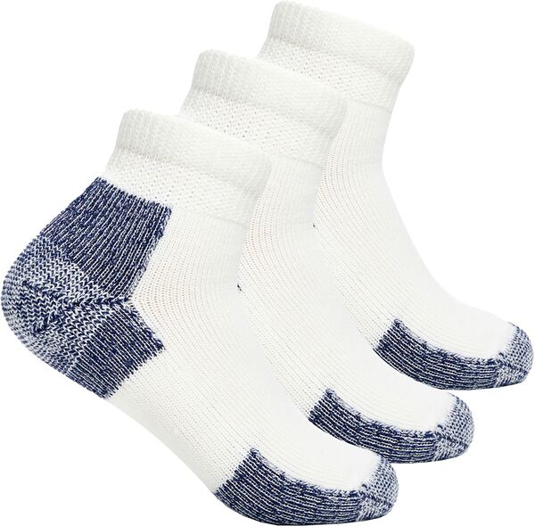 yz \[X fB[X C A_[EFA Thorlo Running Maximum Cushion Ankle Socks - 3 Pack Navy/White