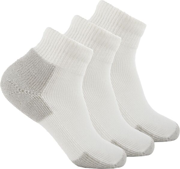 yz \[X fB[X C A_[EFA Thorlo Running Maximum Cushion Ankle Socks - 3 Pack White/Platinum