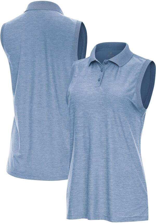 アンティグア レディース トップス ポロシャツ ノースリーブ キャップ Antigua Women's Recap Sleeveless Golf Polo Quiet Harbor Heather ヘザー