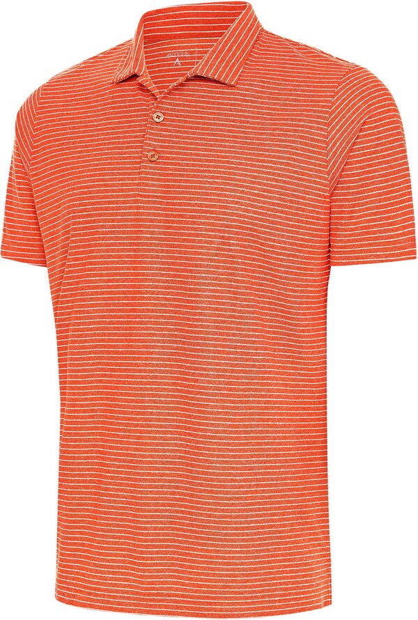 【送料無料】 アンティグア メンズ ポロシャツ トップス Antigua Men's Esteem Golf Polo Mango Heather/White