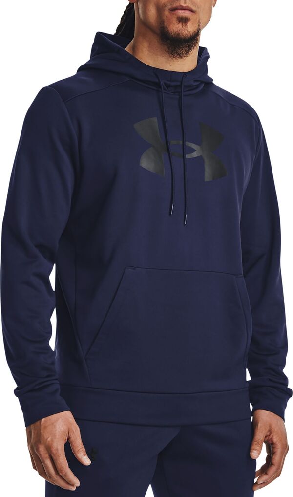【送料無料】 アンダーアーマー メンズ パーカー・スウェット フーディー アウター Under Armour Men's Armour Fleece Big Logo Hoodie Midnight Navy/Black