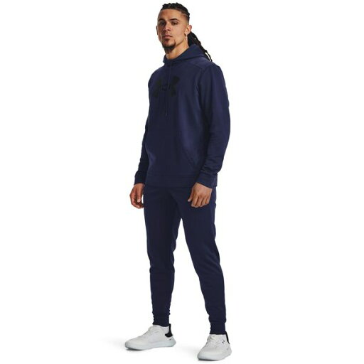 【送料無料】 アンダーアーマー メンズ パーカー・スウェット フーディー アウター Under Armour Men's Armour Fleece Big Logo Hoodie Midnight Navy/Black