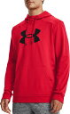 【送料無料】 アンダーアーマー メンズ パーカー・スウェット フーディー アウター Under Armour Men's Armour Fleece Big Logo Hoodie Red/Black(4)
