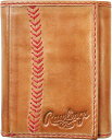 yz [OX Y z ANZT[ Rawlings Baseball Stitch Leather Trifold Wallet Tan