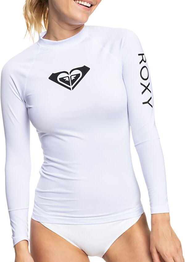 【送料無料】 ロキシー レディース トップのみ 水着 Roxy Women's Whole Hearted Long Sleeve Rashguard Bright White