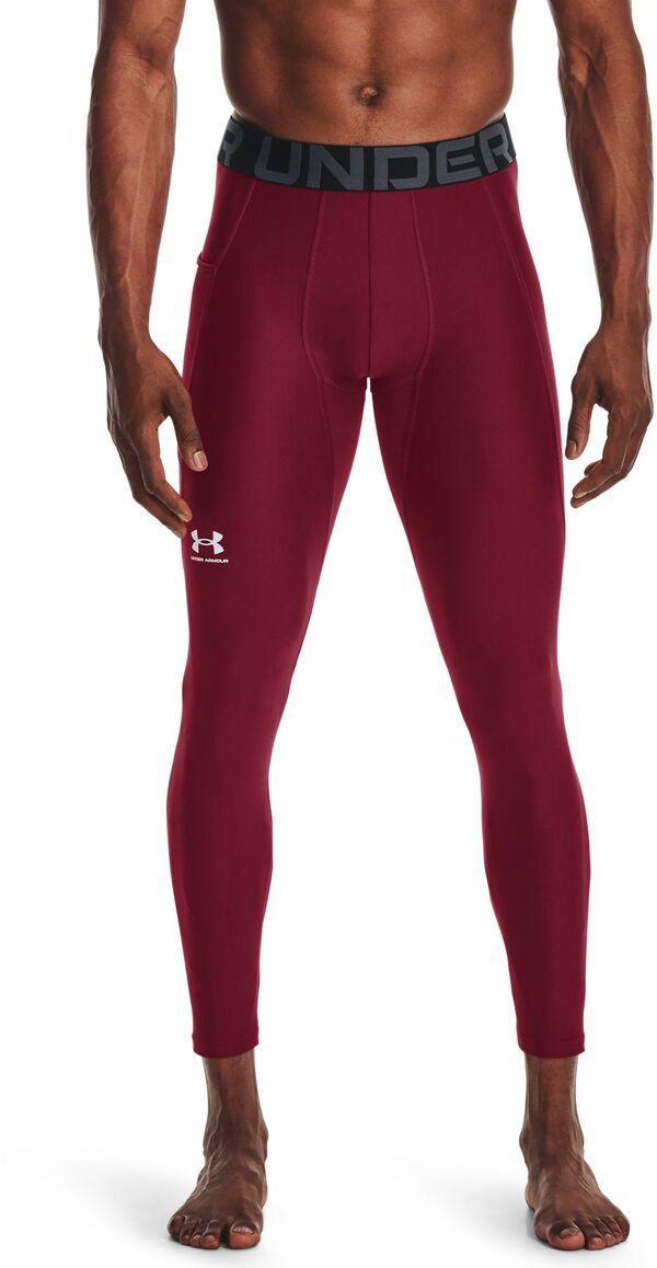 【送料無料】 アンダーアーマー メンズ カジュアルパンツ ボトムス Under Armour Men's HeatGear Armour Leggings Cardinal/White