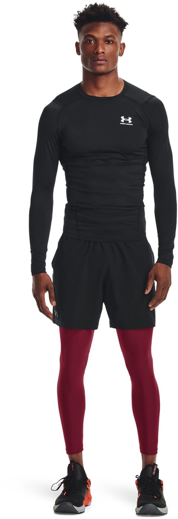 【送料無料】 アンダーアーマー メンズ カジュアルパンツ ボトムス Under Armour Men's HeatGear Armour Leggings Cardinal/White