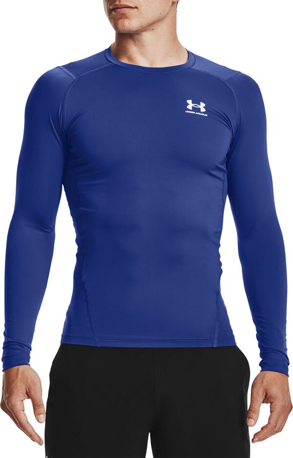 【送料無料】 アンダーアーマー メンズ シャツ トップス Under Armour Men's HeatGear Compression Long Sleeve Shirt Royal/White