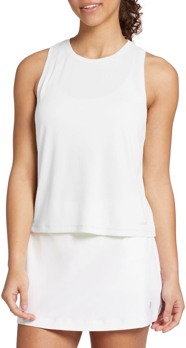 【送料無料】 プリンス レディース シャツ トップス Prince Women's Match Core Tennis Tank Top Pure Whiteのサムネイル