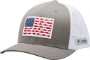 【送料無料】 コロンビア メンズ 帽子 アクセサリー Columbia Men 039 s PFG Mesh Snapback Fish Flag Hat Titanium/White