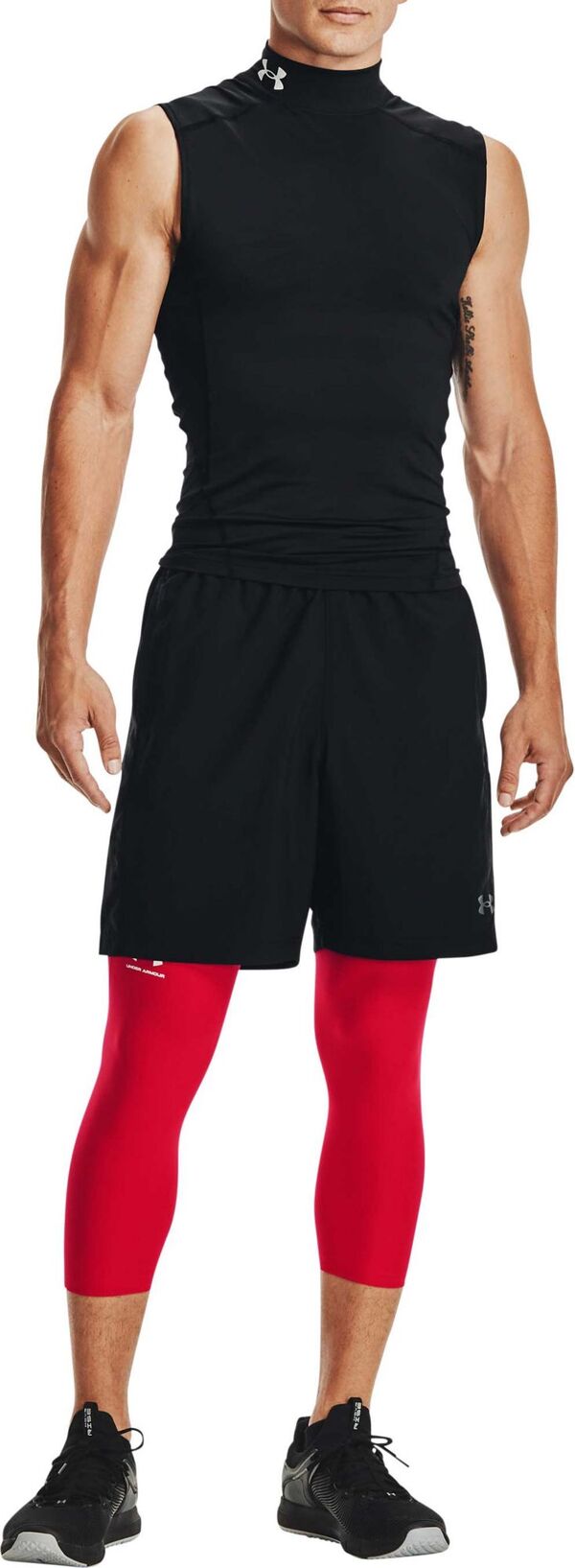 【送料無料】 アンダーアーマー メンズ カジュアルパンツ ボトムス Under Armour Men's HeatGear Armour 3/4 Leggings Red/White/Black