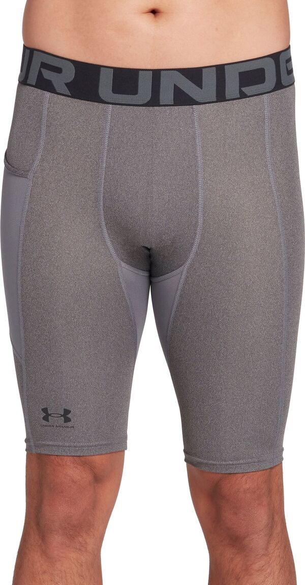 【送料無料】 アンダーアーマー メンズ ハーフパンツ ショーツ ボトムス Under Armour Men 039 s HeatGear Long Compression 9 Shorts Carbon Heather/Black