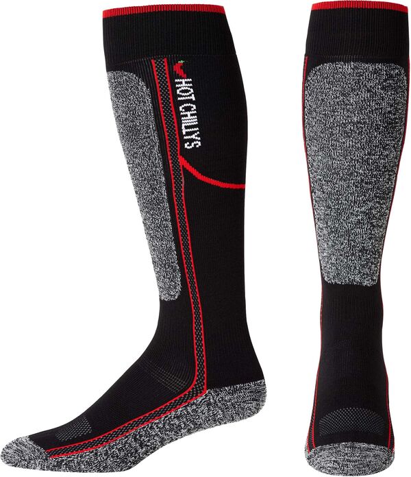 楽天ReVida 楽天市場店【送料無料】 ホットチリーズ メンズ 靴下 アンダーウェア Hot Chillys Men's Elite Mid Volume Socks Black/Red