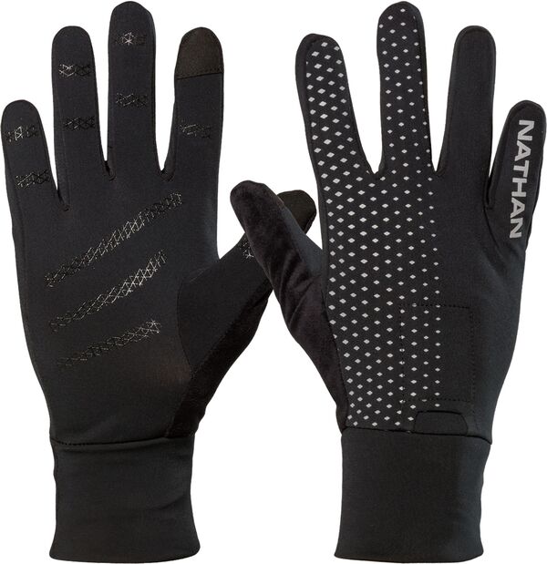 yz i[T fB[X  ANZT[ Nathan HyperNight Reflective Gloves Black/Geo Stripe