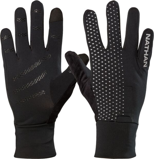 【送料無料】 ナーサン レディース 手袋 アクセサリー Nathan HyperNight Reflective Gloves Black/Geo Stripe