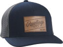 【送料無料】 ローリングス レディース 帽子 アクセサリー Rawlings Leather Patch Snapback Hat Navy