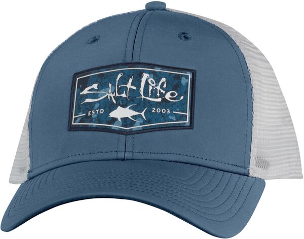 【送料無料】 ソルトライフ メンズ 帽子 アクセサリー Salt Life Men's Aqua Badge Trucker Hat Atlantic Blue