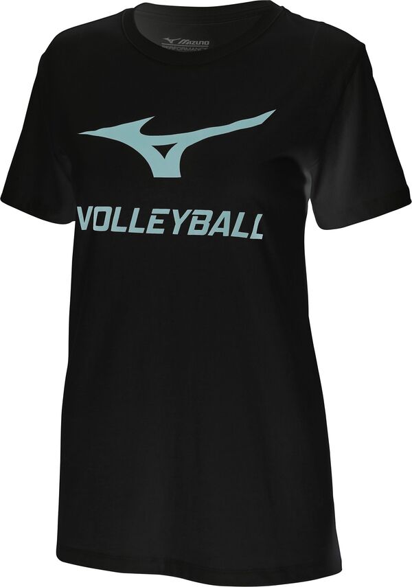 【送料無料】 ミズノ レディース シャツ トップス Mizuno Women's Volleyball Graphic T-Shirt Black/T..