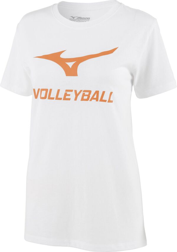 【送料無料】 ミズノ レディース シャツ トップス Mizuno Women's Volleyball Graphic T-Shirt White/O..