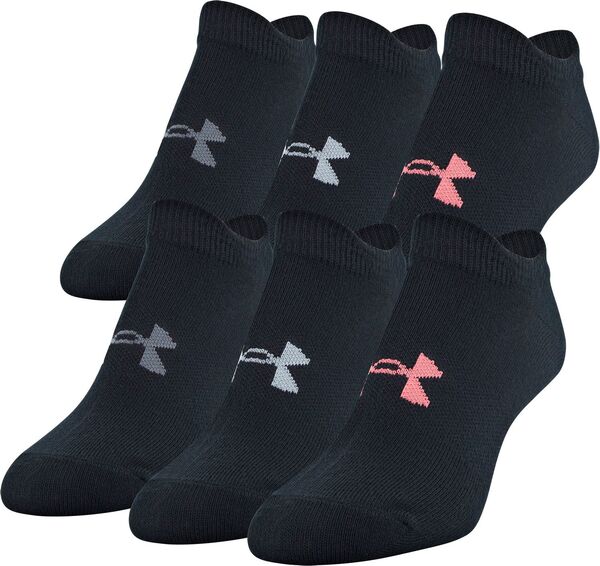 yz A_[A[}[ fB[X C A_[EFA Under Armour Women's Essential 2.0 No Show Socks - 6 Pack Black/Asst