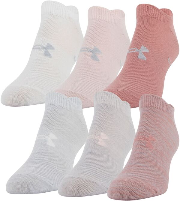 yz A_[A[}[ fB[X C A_[EFA Under Armour Women's Essential 2.0 No Show Socks - 6 Pack Pink Clay