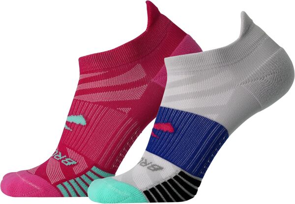 【送料無料】 ブルックス レディース 靴下 アンダーウェア Brooks Unisex Ghost Lite Running Socks - 2 Pack Pink/Whiteのサムネイル