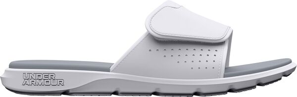 yz A_[A[}[ Y T_ V[Y Under Armour Mercenary Slides White/White/Grey