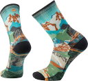 【送料無料】 スマートウール メンズ 靴下 アンダーウェア Smartwool Hike Light Cushion Alpine Trail Print Crew Socks Winter Moss(4)