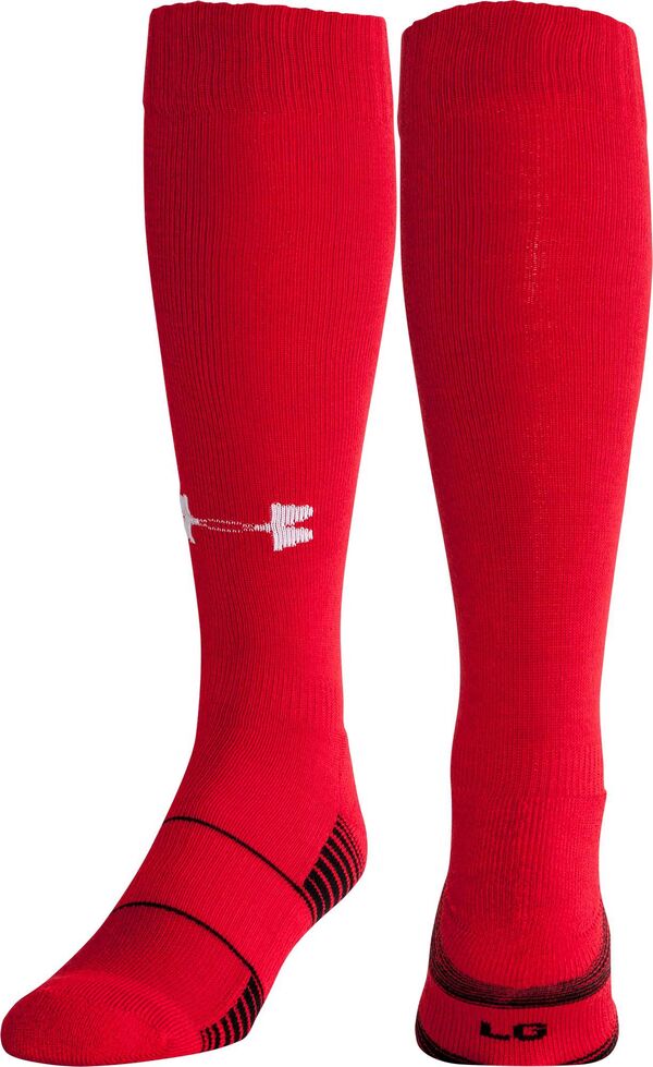 yz A_[A[}[ fB[X C A_[EFA Under Armour Team Football OTC Socks 2 Pack Red