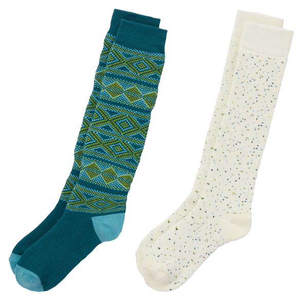 【送料無料】 ノースイースト メンズ 靴下 アンダーウェア Alpine Design Women's Snow Sport Socks 2 pack Blue Multi