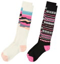【送料無料】 ノースイースト メンズ 靴下 アンダーウェア Alpine Design Women's Snow Sport Socks 2 pack Whit...