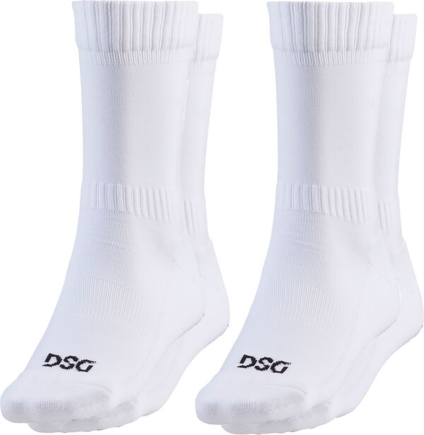 ̵ DSG ǥ   DSG Soccer Grip Crew Socks - 2 Pack White